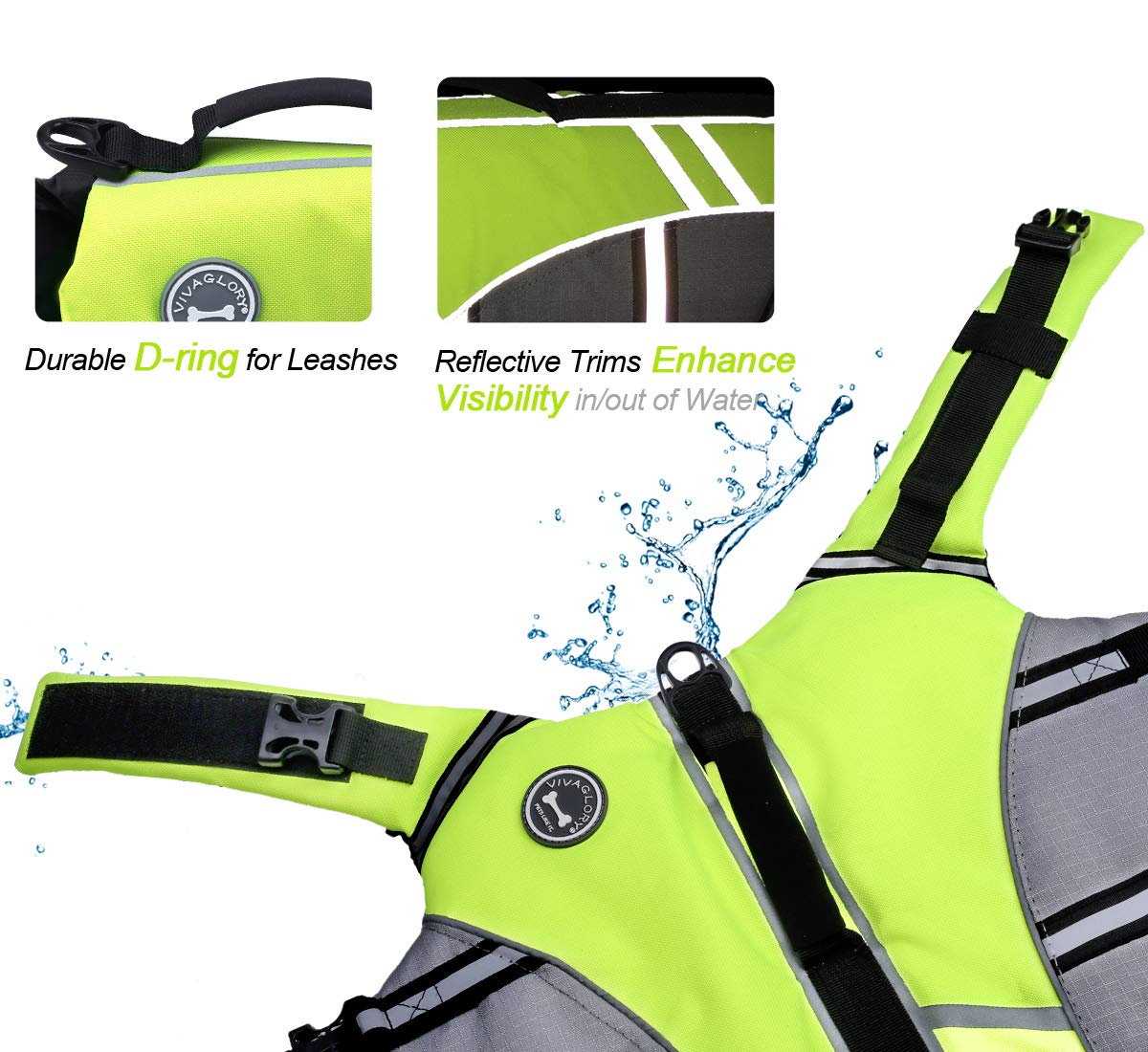VIVAGLORY ripstop material life vest for durable water adventures