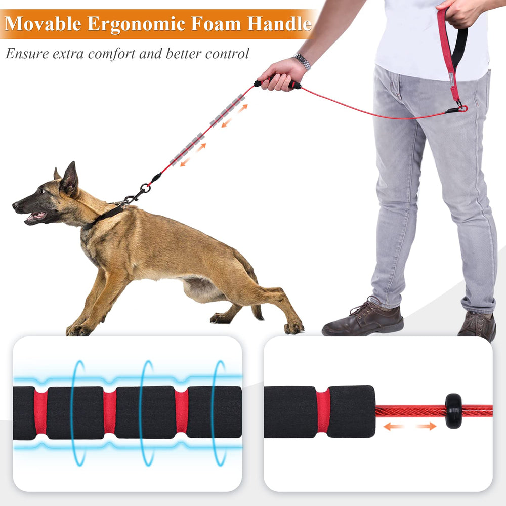 VIVAGLORY Toughbite leash with double handles for better control during walks