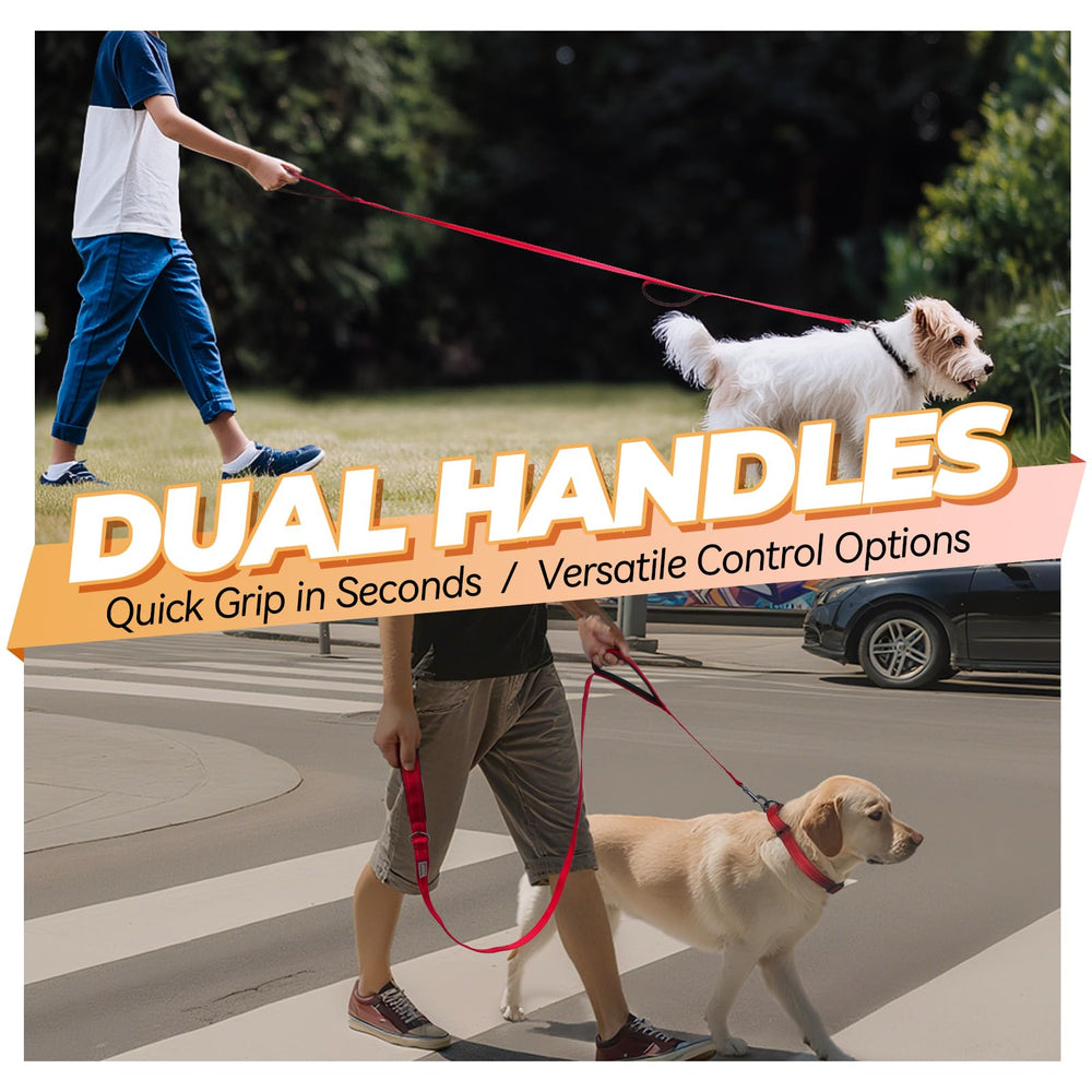 VIVAGLORY Twingrip leash padded-handles for a comfy grip on long strolls.