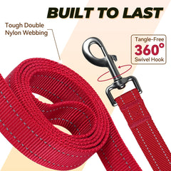 VIVAGLORY Twingrip leash reflective-threading boosts low-light visibility.