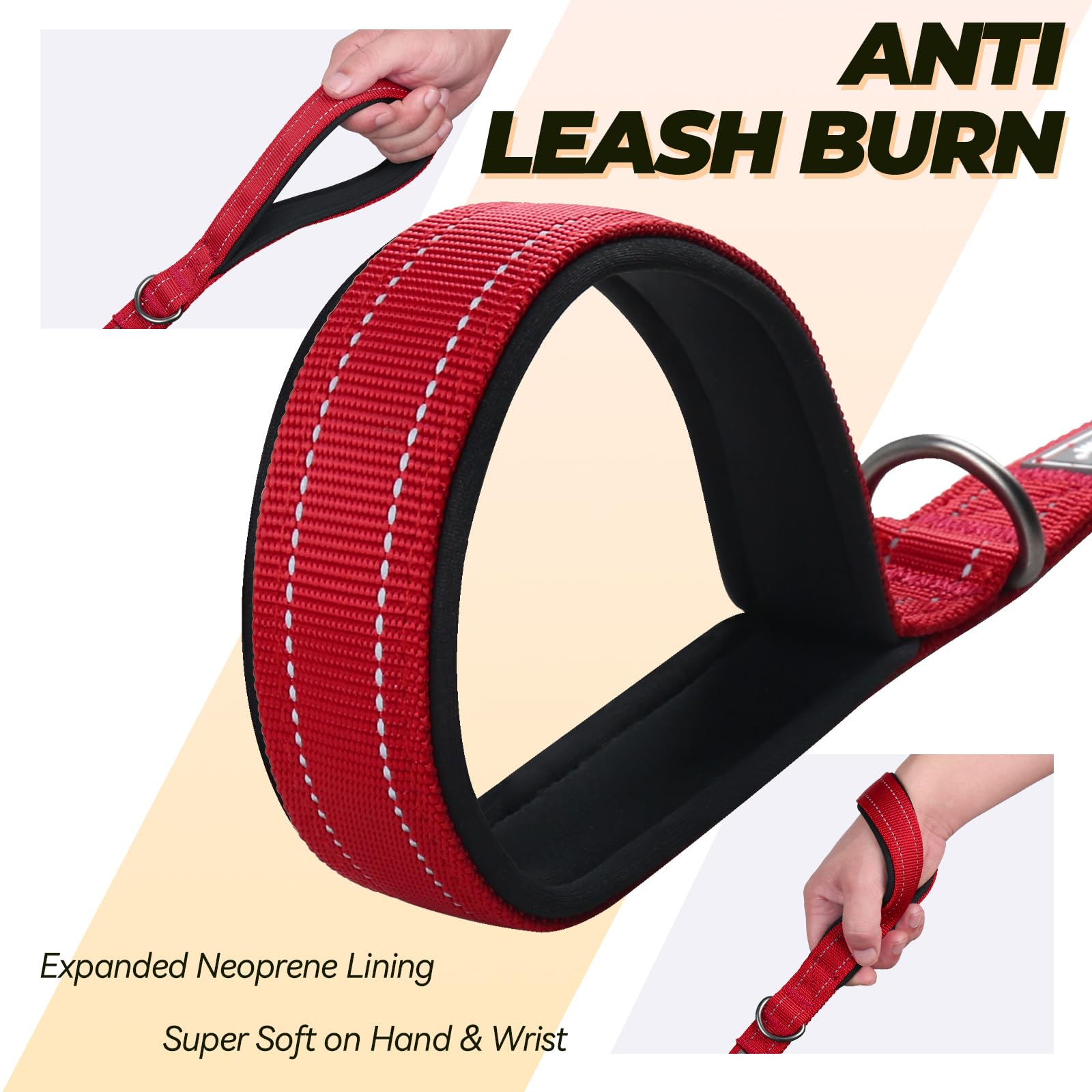 VIVAGLORY Twingrip leash swivel-clasp prevents tangling for smooth training.