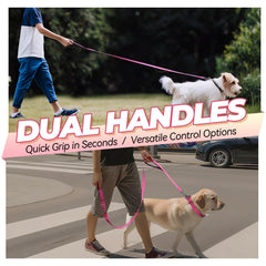 VIVAGLORY Twingrip leash traffic handle offers quick control in crowded areas.