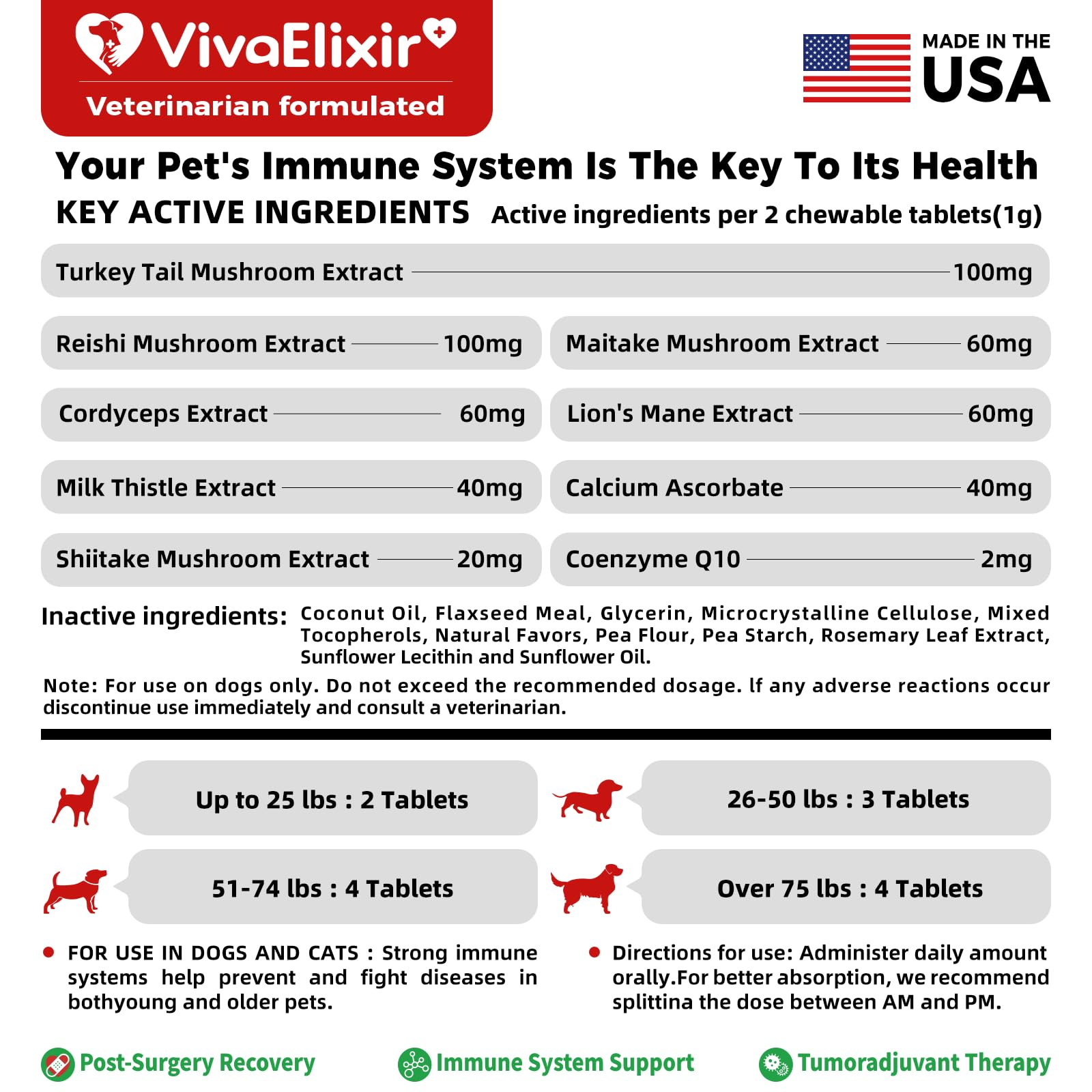 VivaElixir curcumin-coq10 dog tablet for inflammation and liver support.
