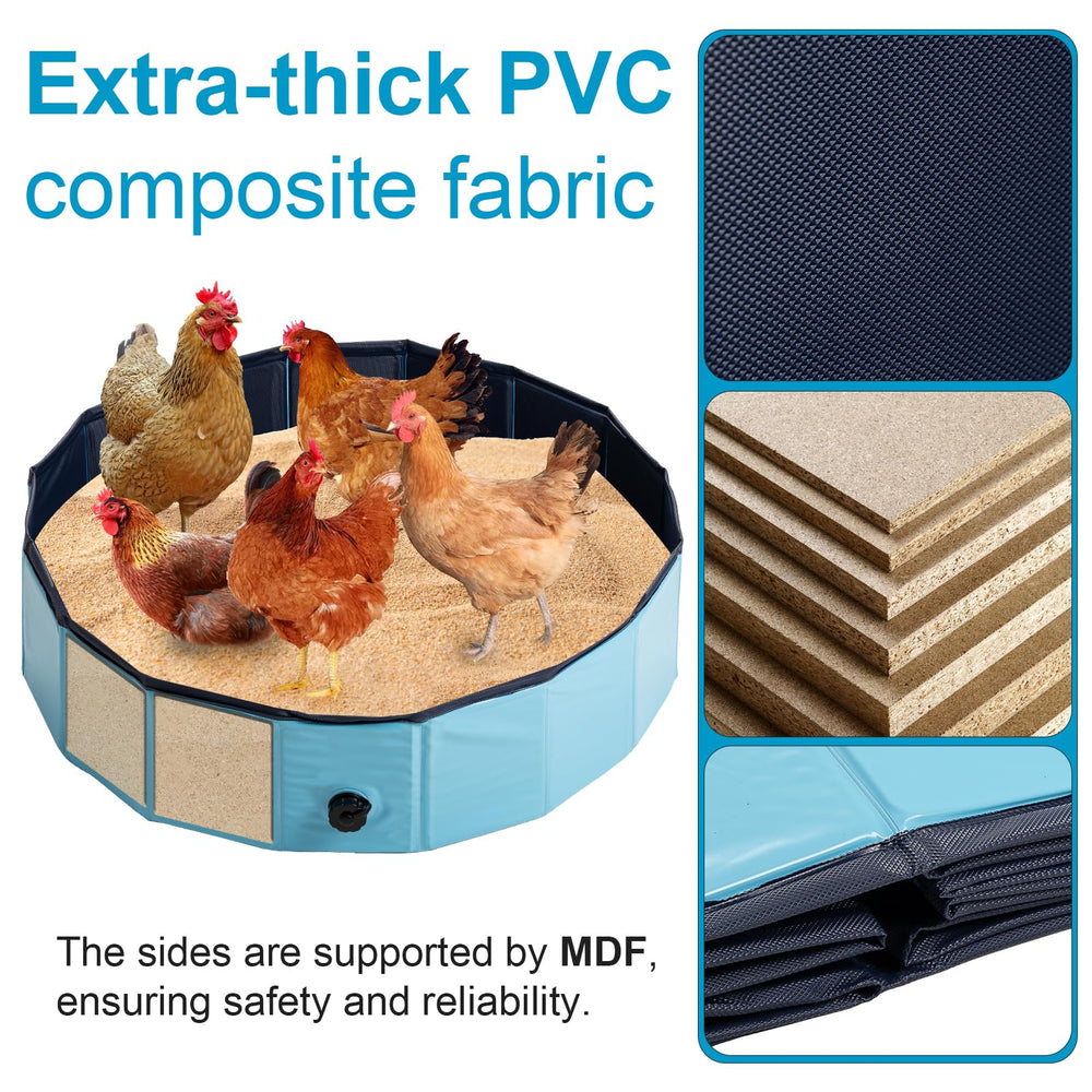 Vivaretio foldable pet swimming pool supports versatile use for chickens, cats, or dogs