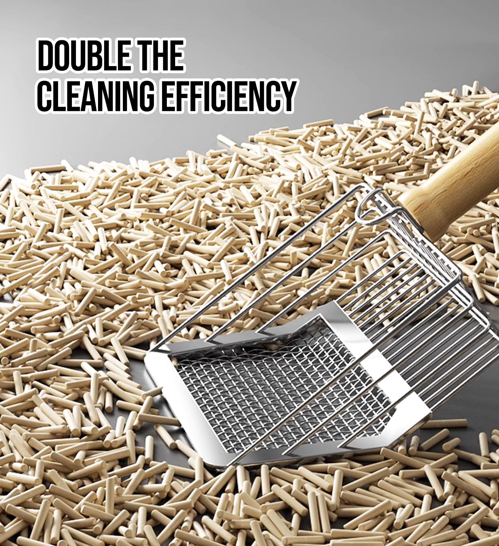 Vivasurge includes a hook design for space-saving storage above the litter box.