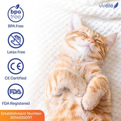 Vivelle inhaler spacer with large dog mask aids comfortable breathing therapy for dogs.