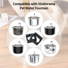 VIVIDORAMA eight-pack sponge filters shown, ready for easy fountain maintenance and cleaner water.