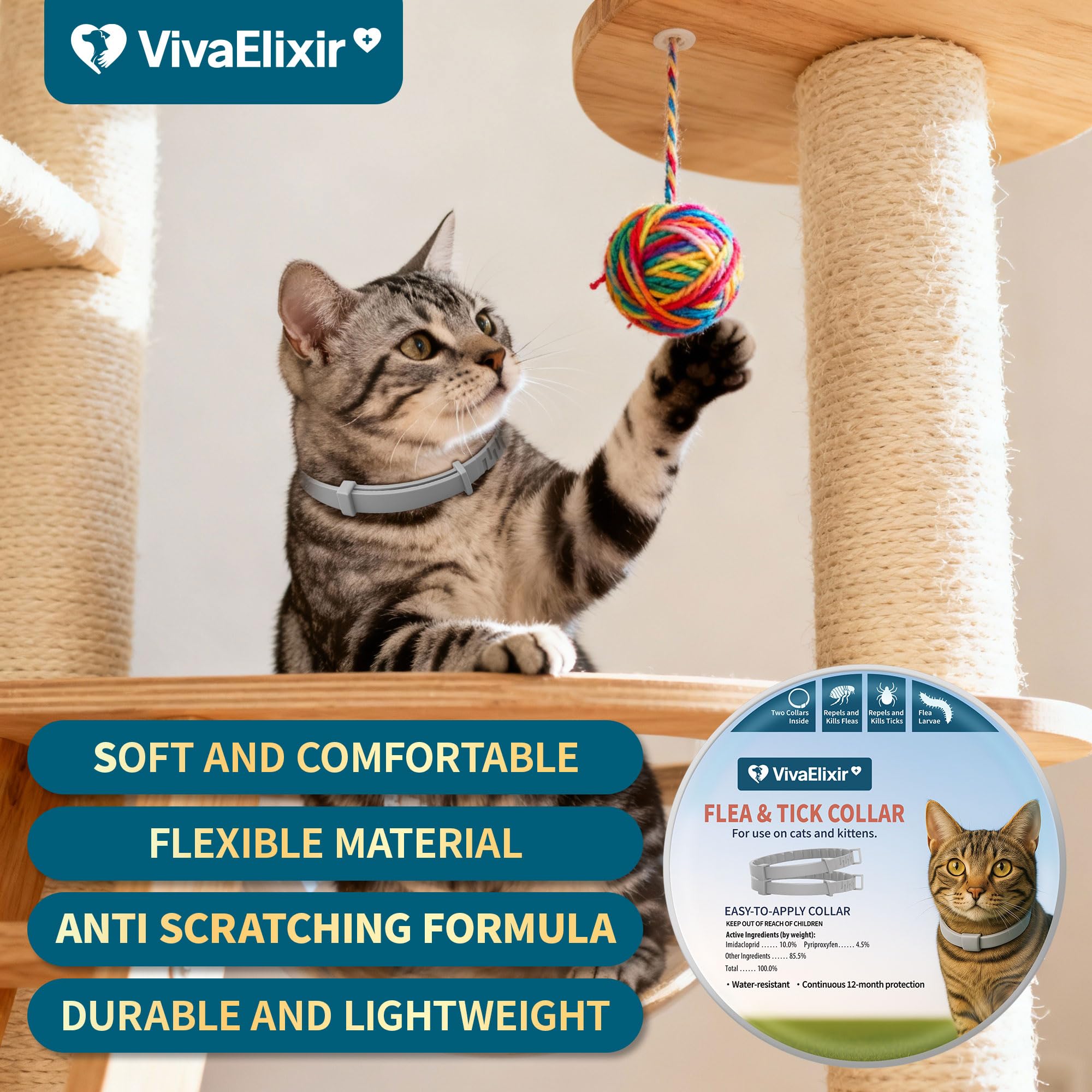 VivaElixir collar tin packaging for easy storage and transport