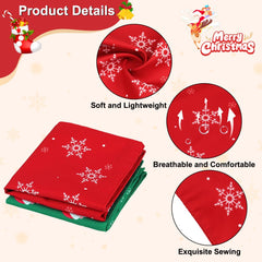 Vivifying bandana red-green colors, bright holiday look for celebrations and family photos.
