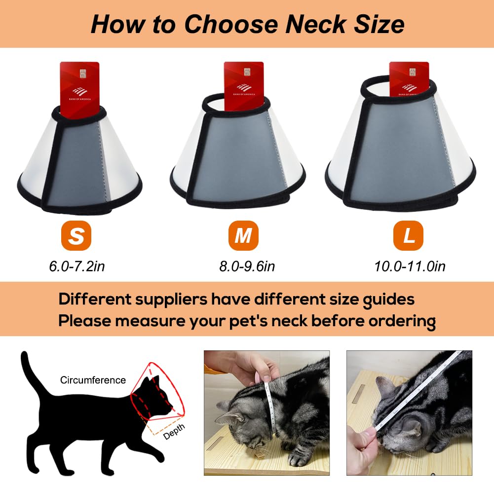 Vivifying cat cone hook and loop design enables quick resizing.