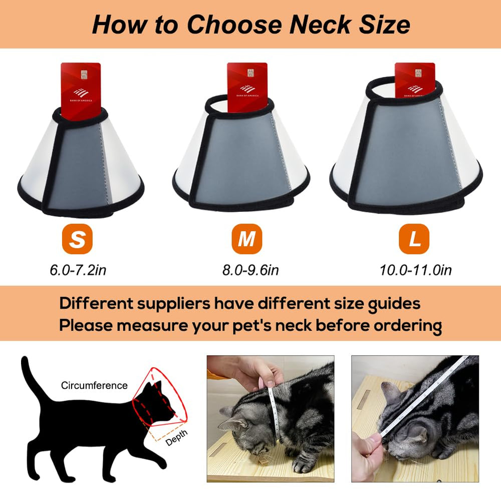 Vivifying cat cone hook and loop design enables quick resizing.