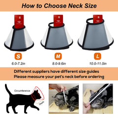 Vivifying cat cone hook and loop design enables quick resizing.