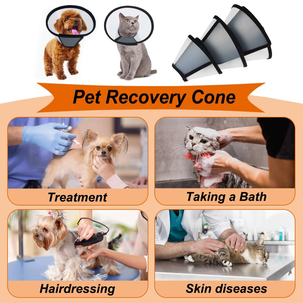 Vivifying cat cone protects wounds during baths and grooming sessions.