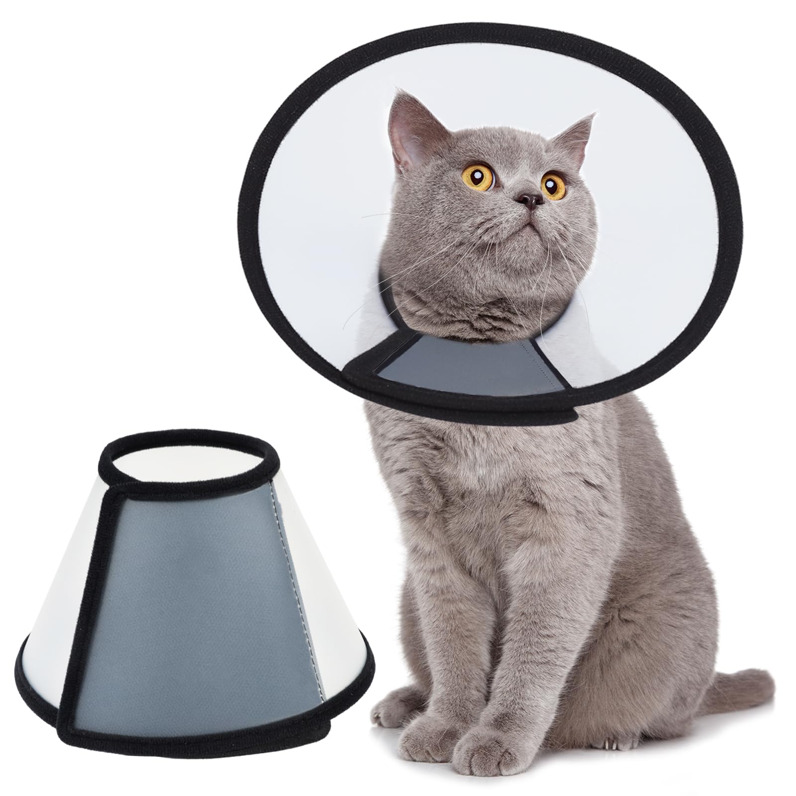 Vivifying cat cone secure adhesive strap supports adjustable wear.