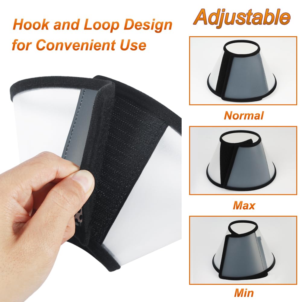 Vivifying cat cone soft flannel sides offer gentle comfort for post-op pets.