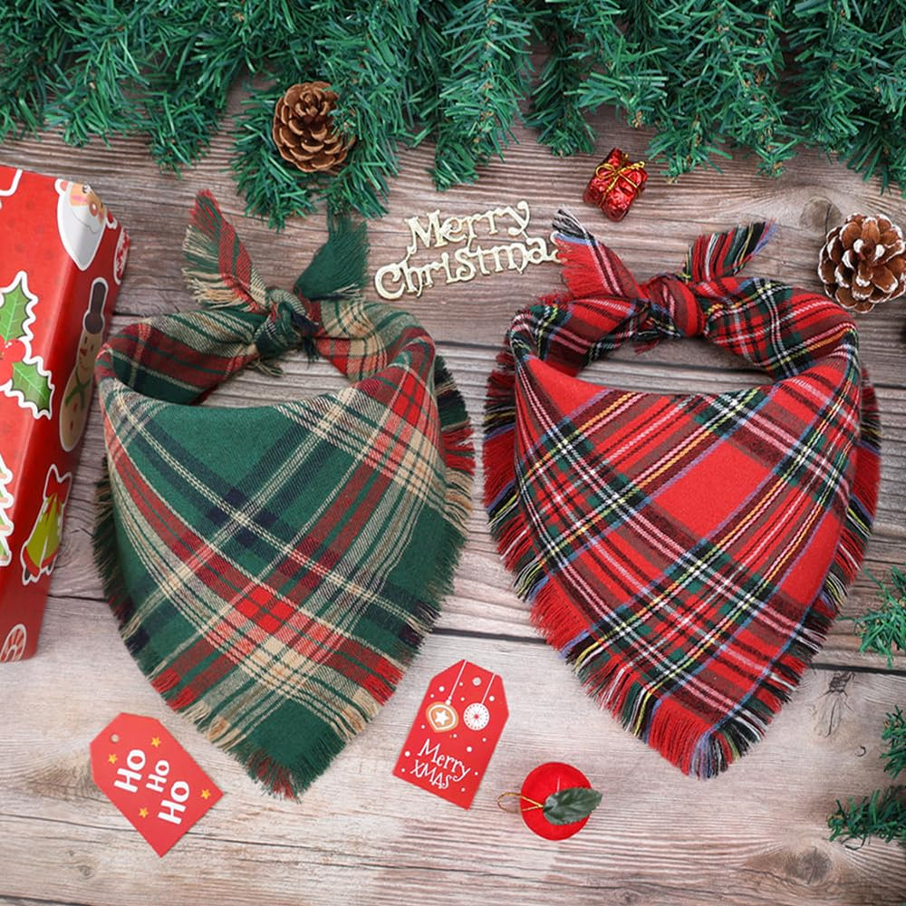 Vivifying Christmas bandana available in small large and extra-large to fit most dogs.