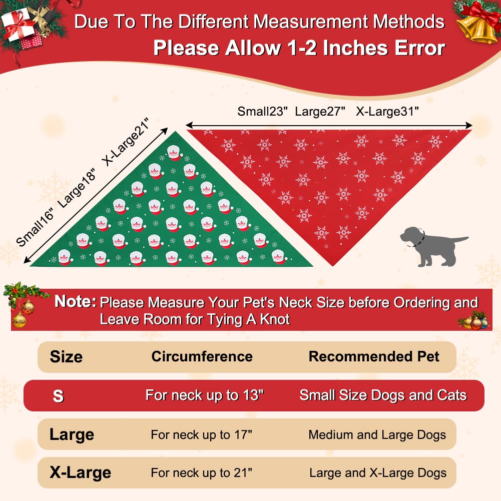 Vivifying Christmas dog bandana green Santa — perfect for winter outings