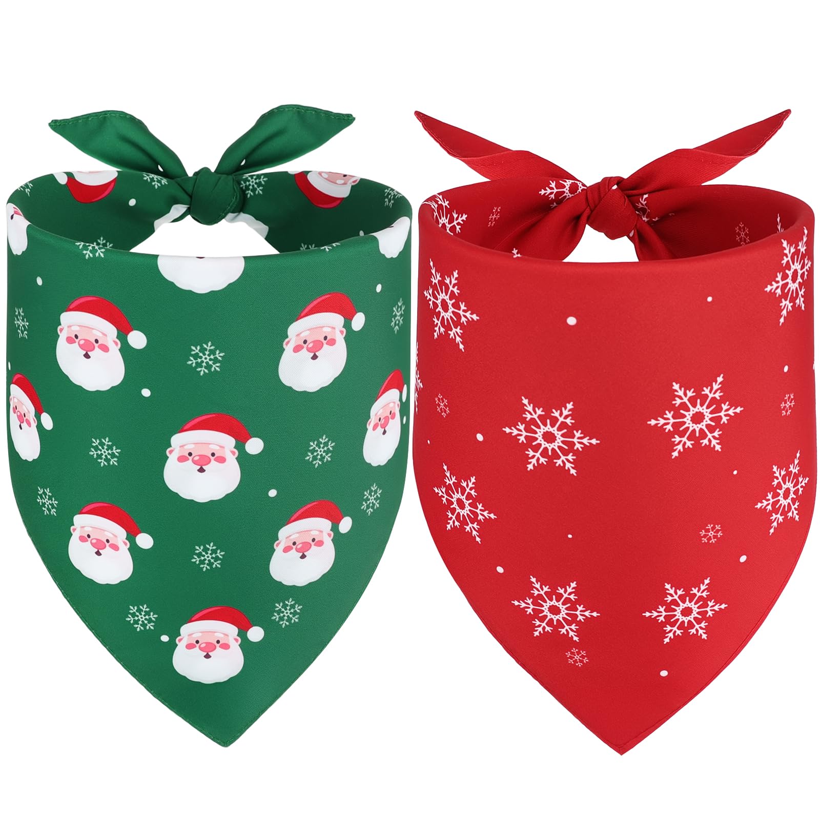 Vivifying Christmas dog bandana red snowflakes — ideal for holiday photos