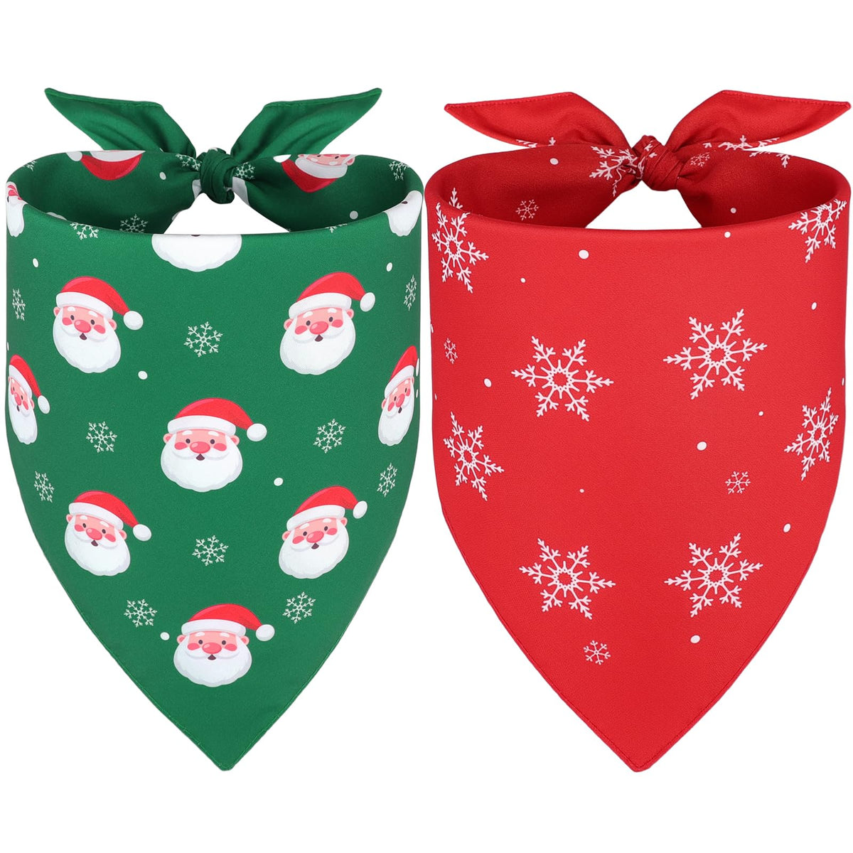 Vivifying Christmas dog bandana Santa face, adds festive photos and holiday charm.