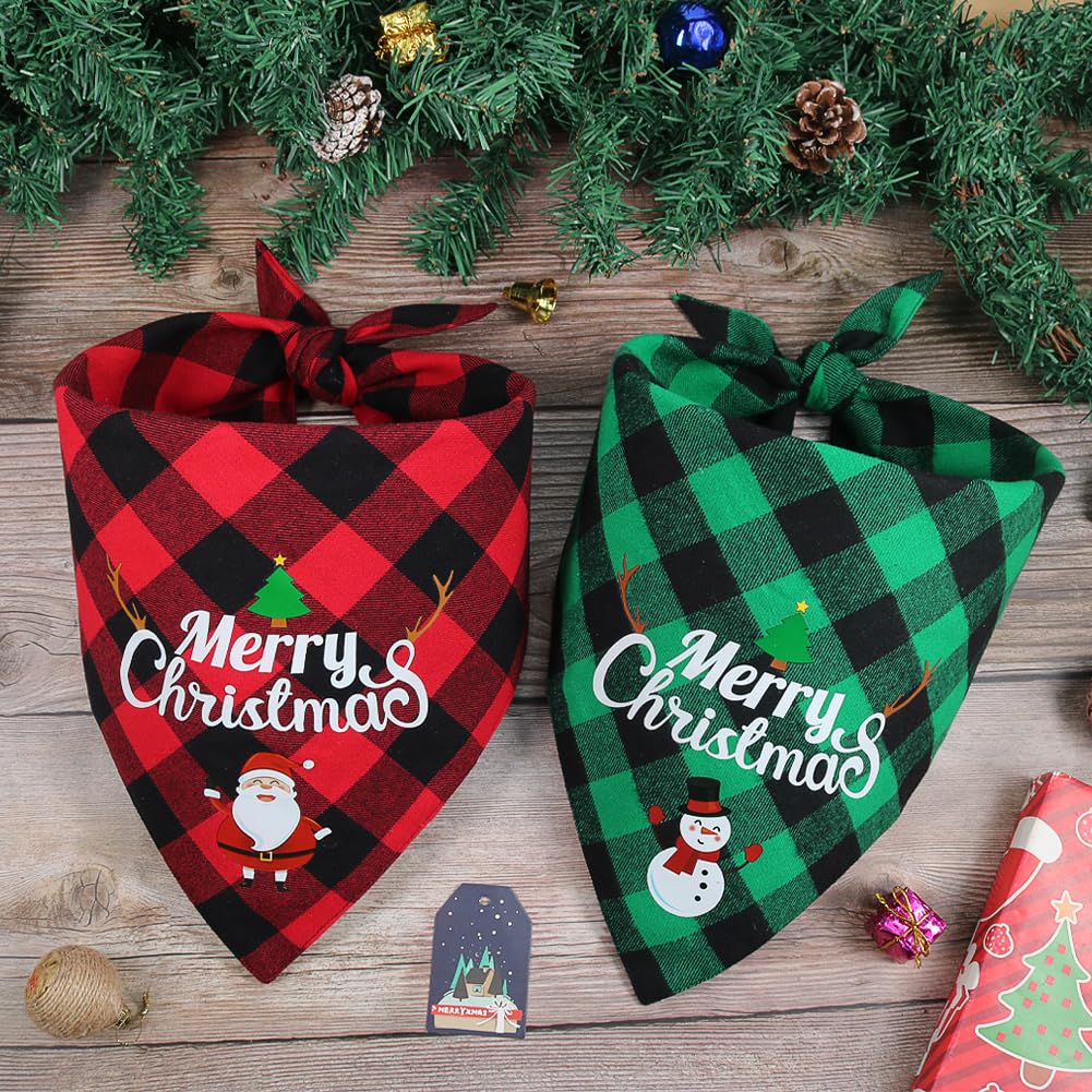 Vivifying Christmas dog bandanas folding-friendly design for quick adjustments