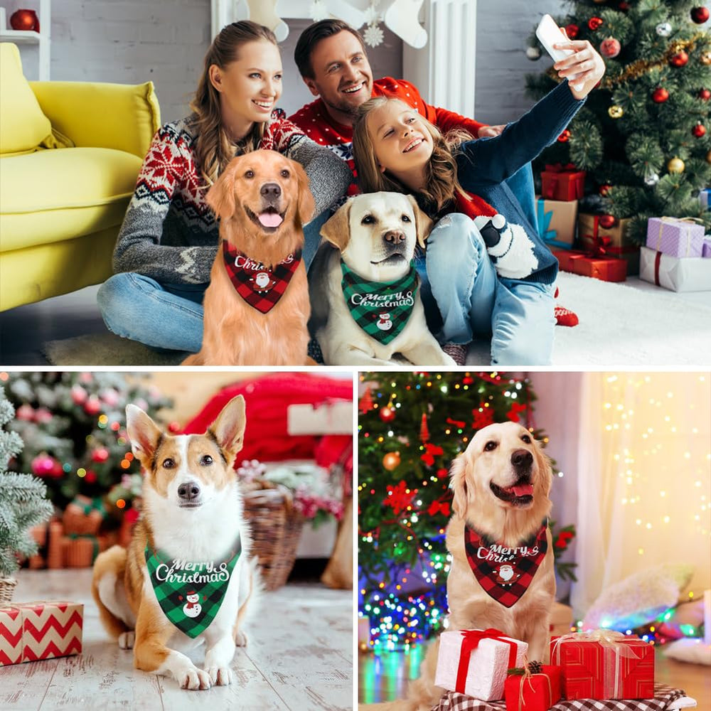 Vivifying Christmas dog bandanas neck up to 21 inches for large dogs