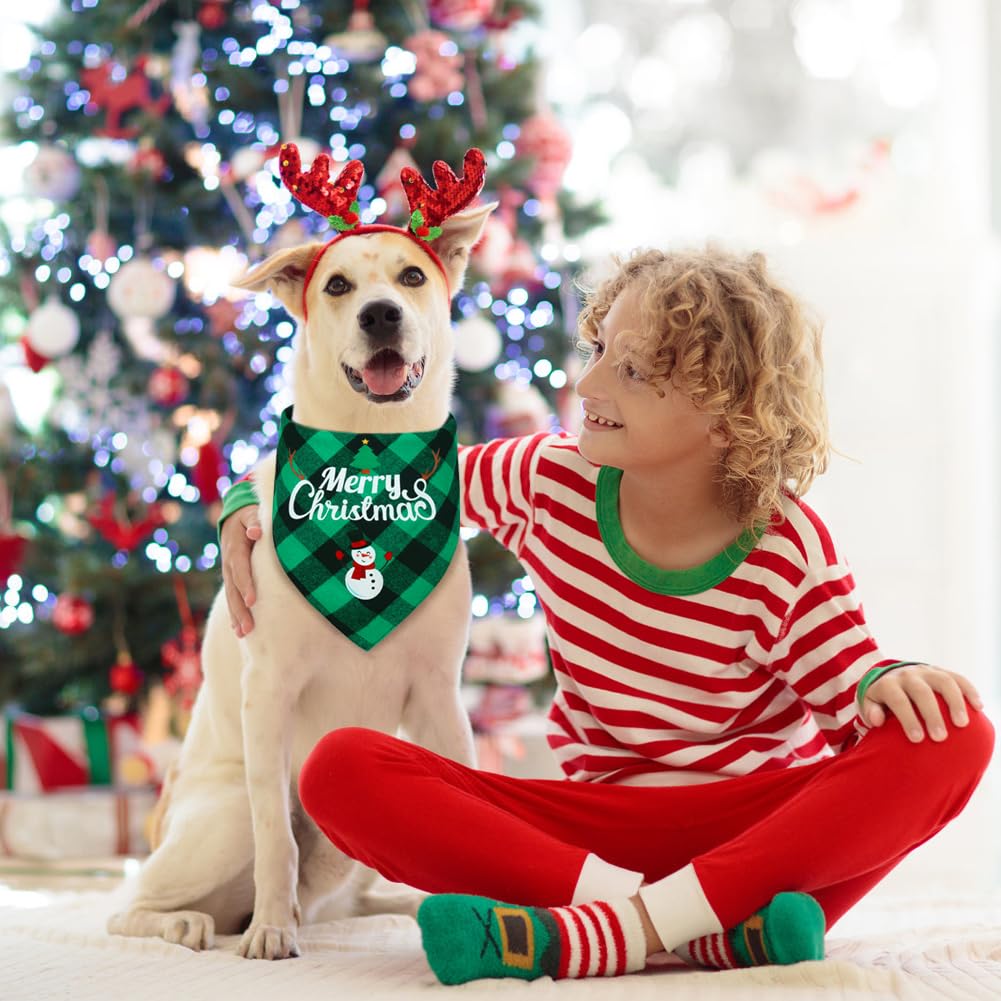 Vivifying Christmas dog bandanas two-pack gift set for holidays and costumes