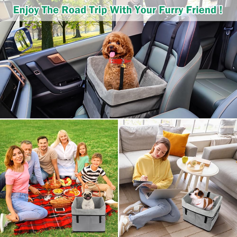 Vivifying dog car seat adjustable safety strap secures to your car belt