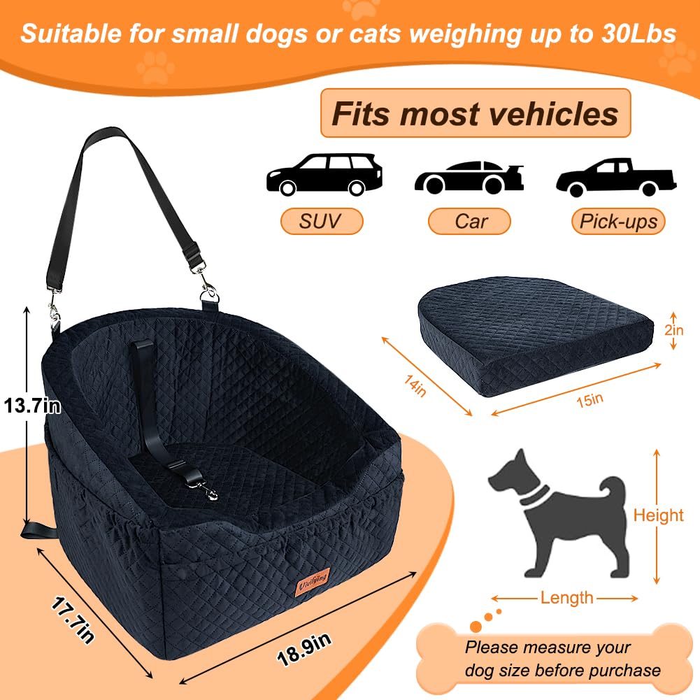 Vivifying dog car seat headrest strap provides extra stability during bumps.
