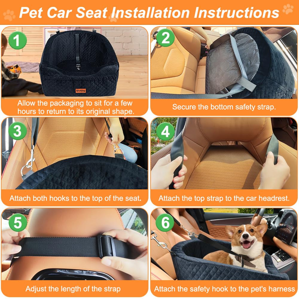 Vivifying dog car seat soft plush fabric enhances comfort on every road trip.
