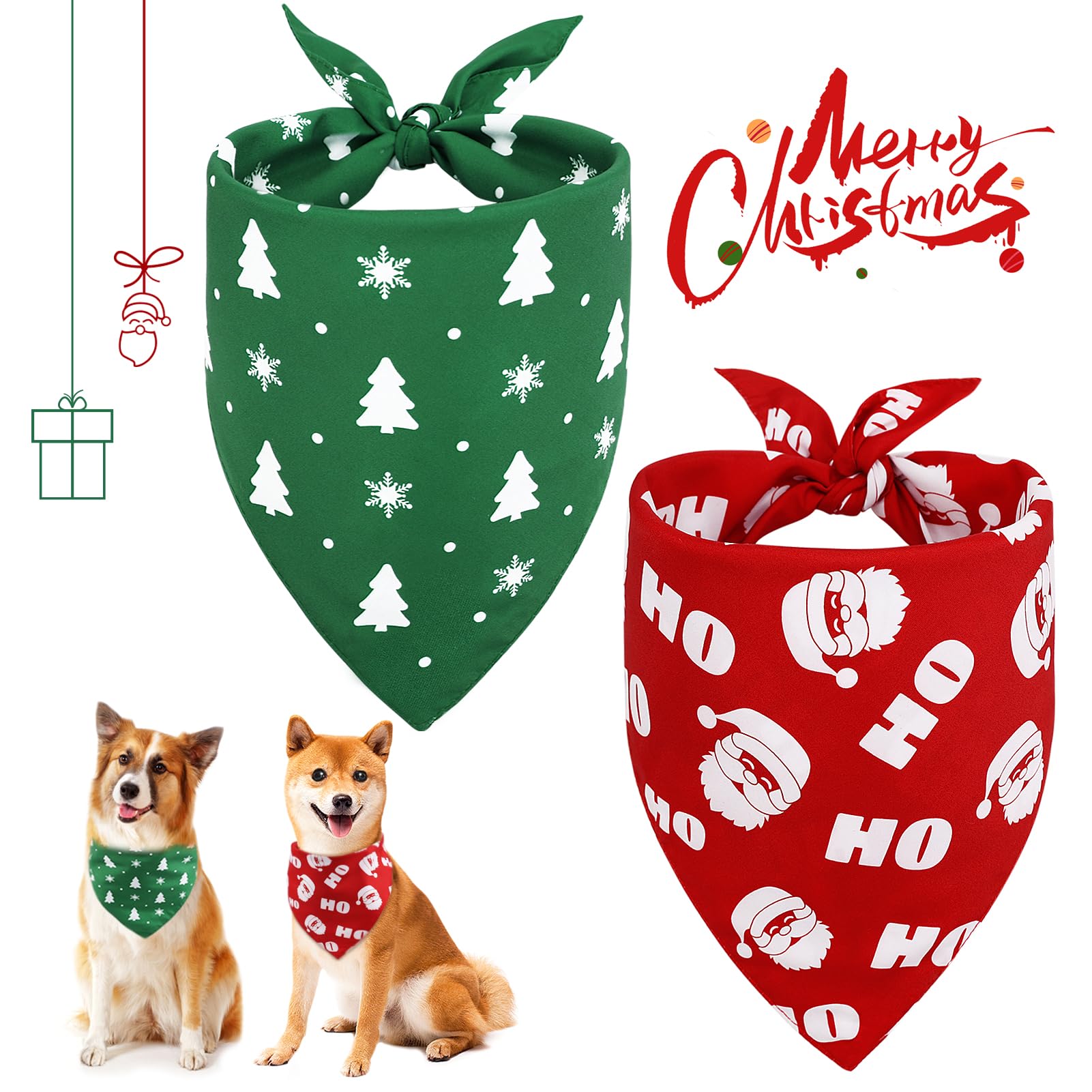 Vivifying dog bandana set helps create memorable holiday photos and party backdrops