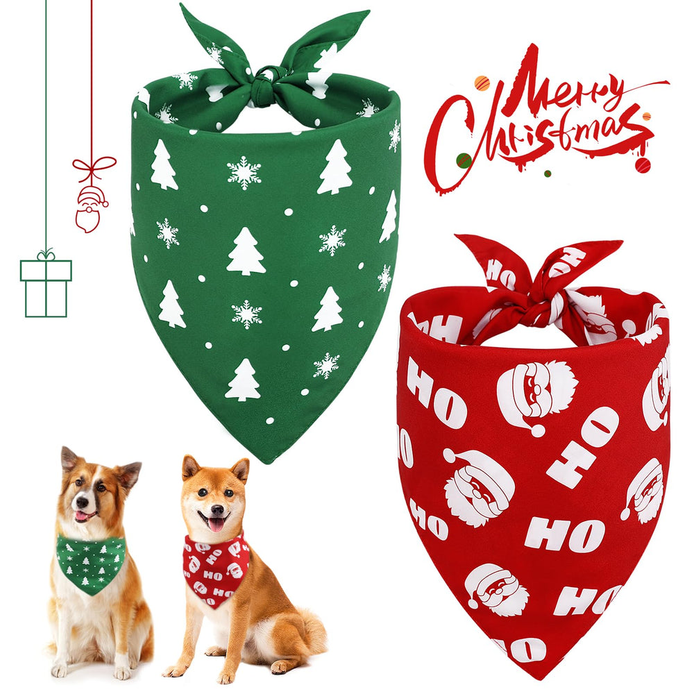 Vivifying dog bandana set helps create memorable holiday photos and party backdrops