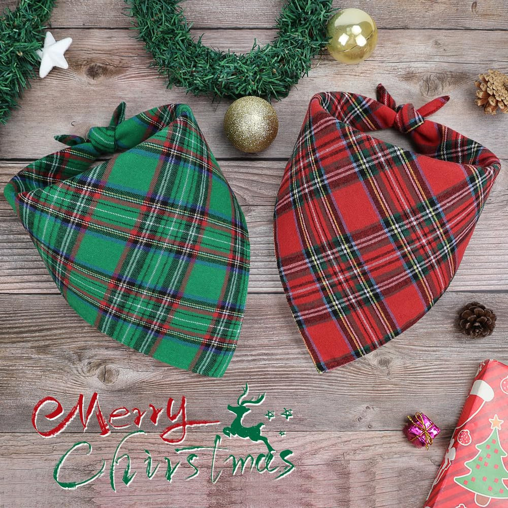 Vivifying dog Christmas bandana on dog look for photos and parties
