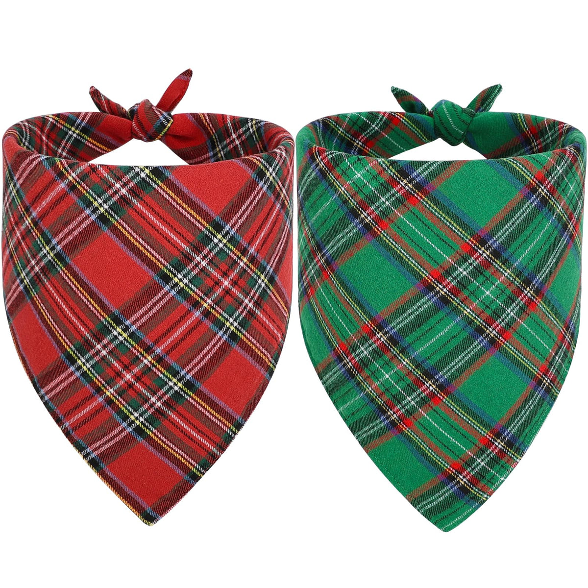 Vivifying dog Christmas bandana red plaid worn for festive photos