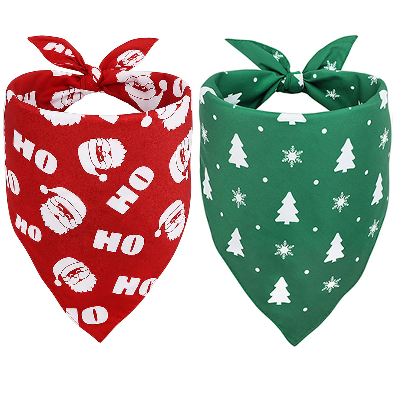 Vivifying dog Christmas bandana Santa hoho red for festive holiday photos.