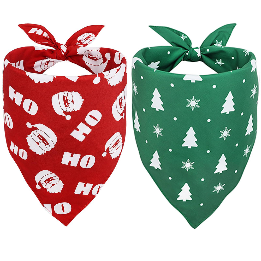 Vivifying dog Christmas bandana Santa hoho red for festive holiday photos.