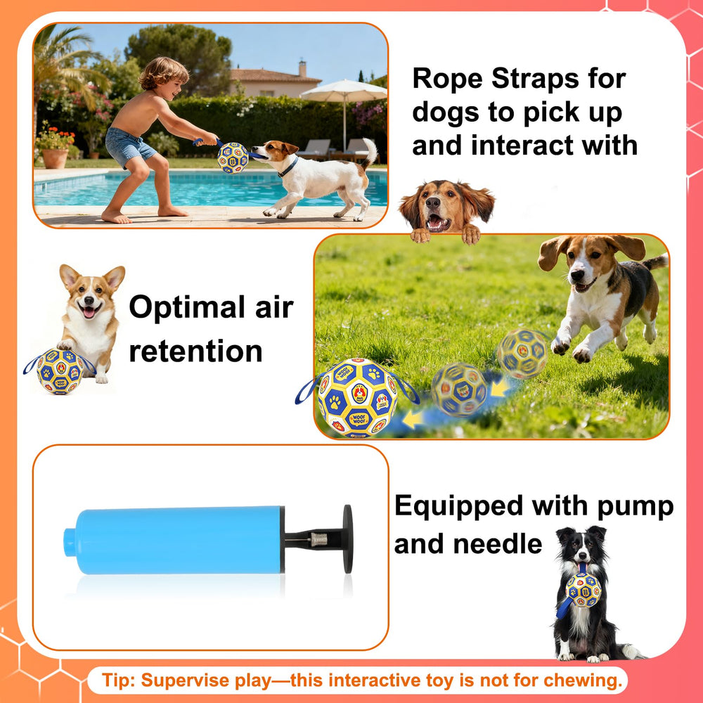 Vivifying easy-grab nylon straps support interactive tug and fetch.