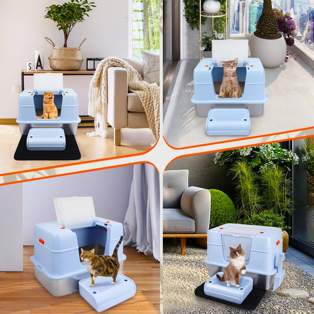 Vivifying honeycomb mat traps stray litter for cleaner floors.