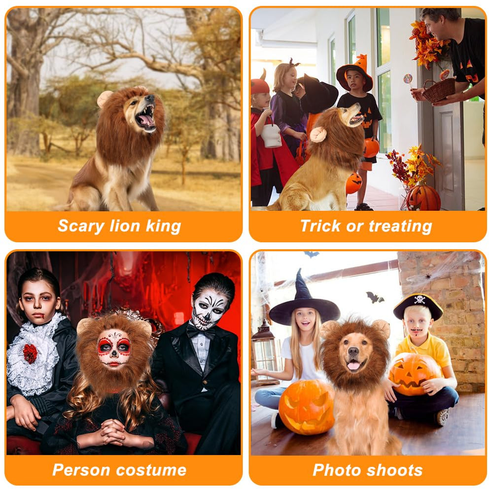 Vivifying lion mane accessory ideal for Halloween parties and festive photos.