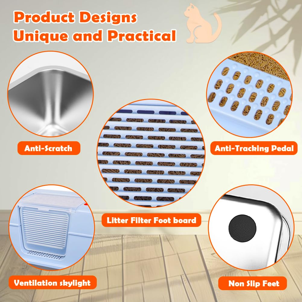 Vivifying litter box scoop included for quick waste removal.