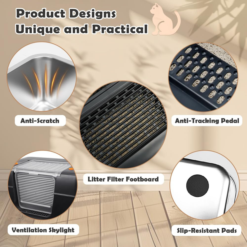 Vivifying slip-resistant pads stabilize the unit on floors.