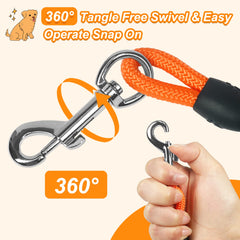 Vivifying long dog leash 360-degree clasp keeps dog safe and secure during play.