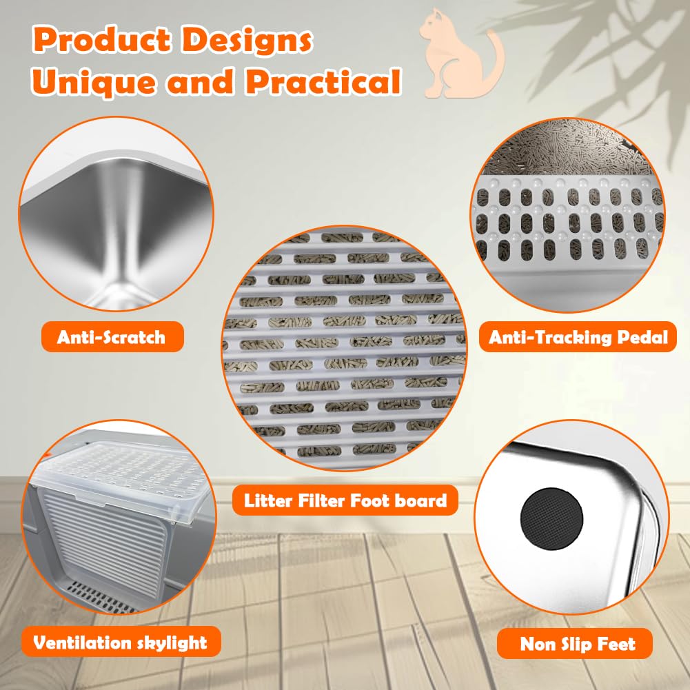 Vivifying removable folding door gray simplifies cleaning and access.