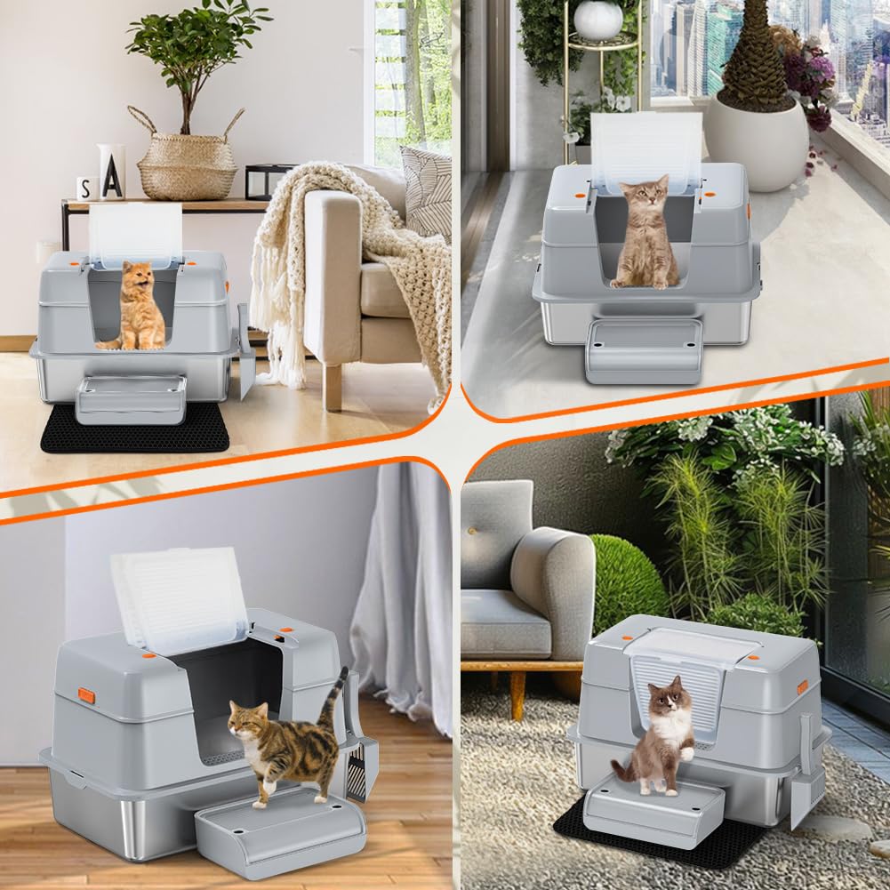 Vivifying slip-resistant pads gray stabilize the unit on smooth floors.