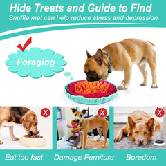 Vivifying Snuffle Mat for Dogs close-up treats hiding in felt folds encourages mental stimulation