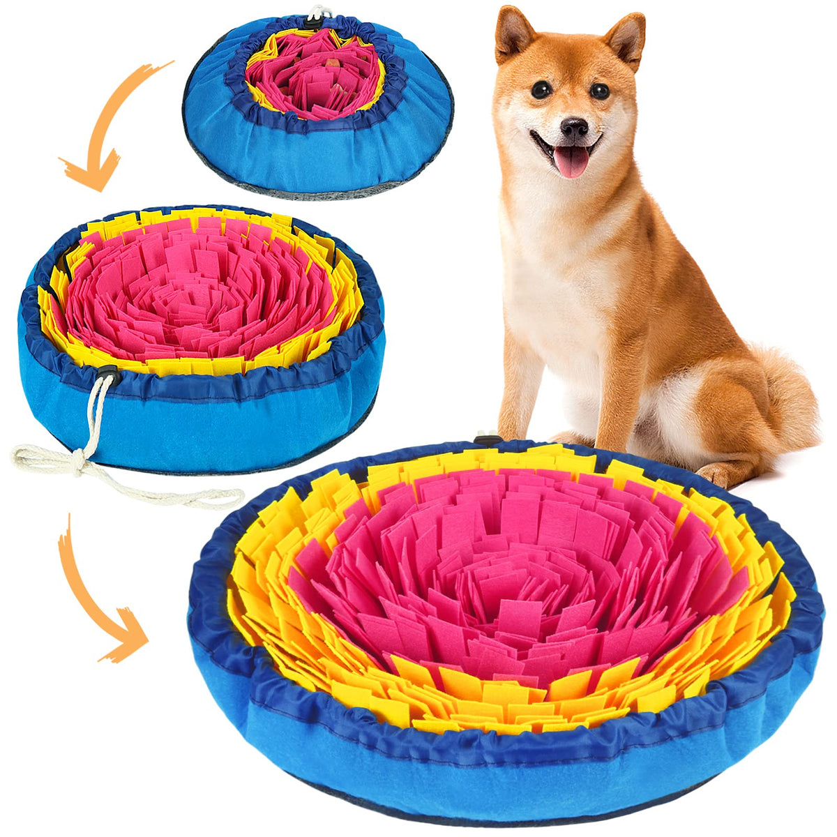 Vivifying Snuffle Mat for Dogs with flower design sparks scent exploration during play