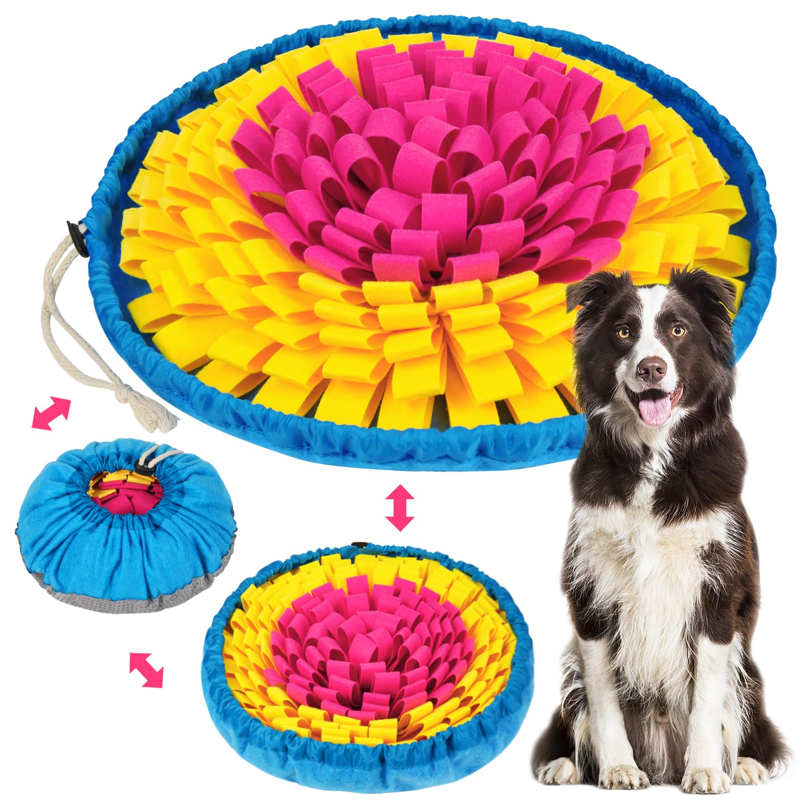 Vivifying snuffle mat flower design offers slow feeding and enrichment.