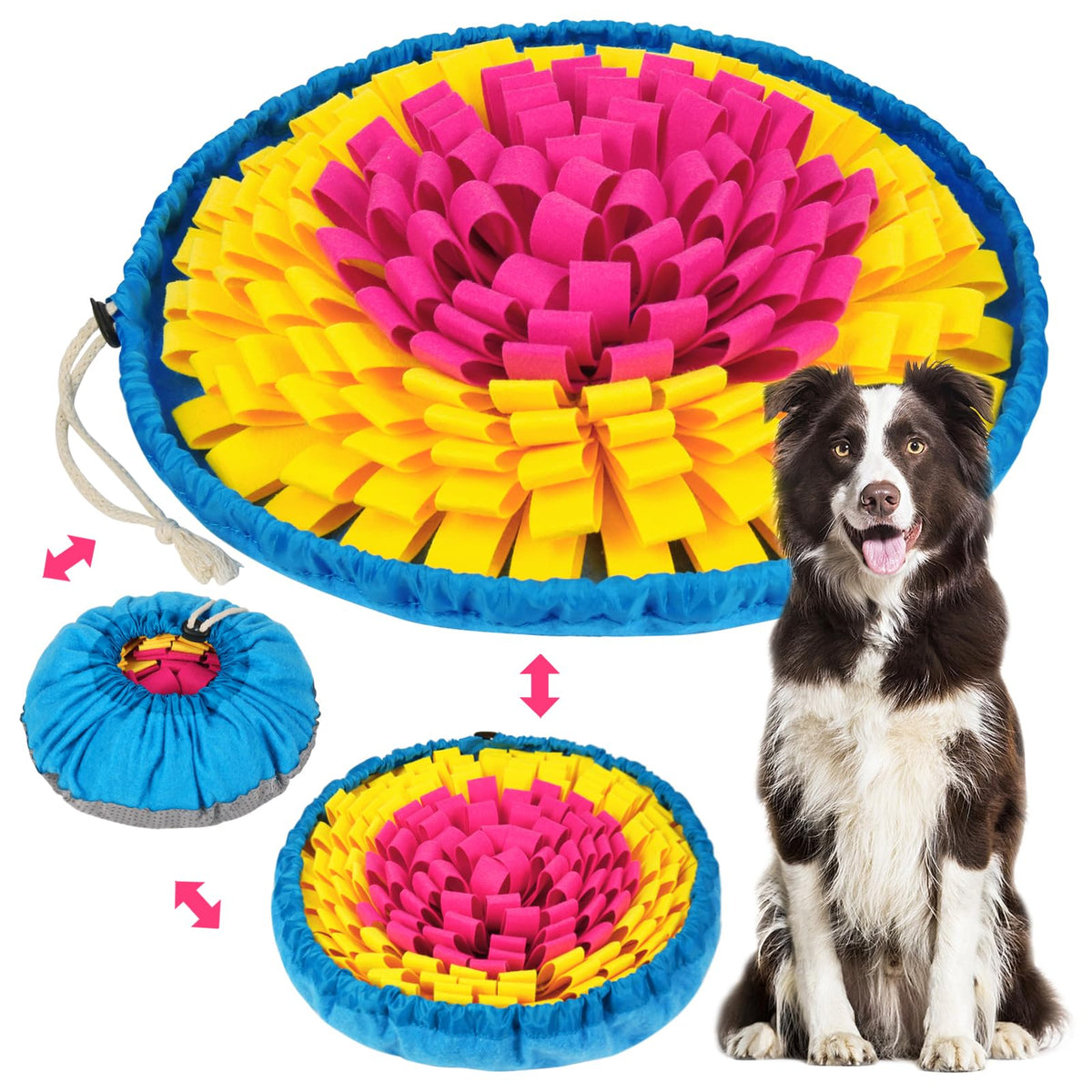Vivifying snuffle mat flower design offers slow feeding and enrichment.