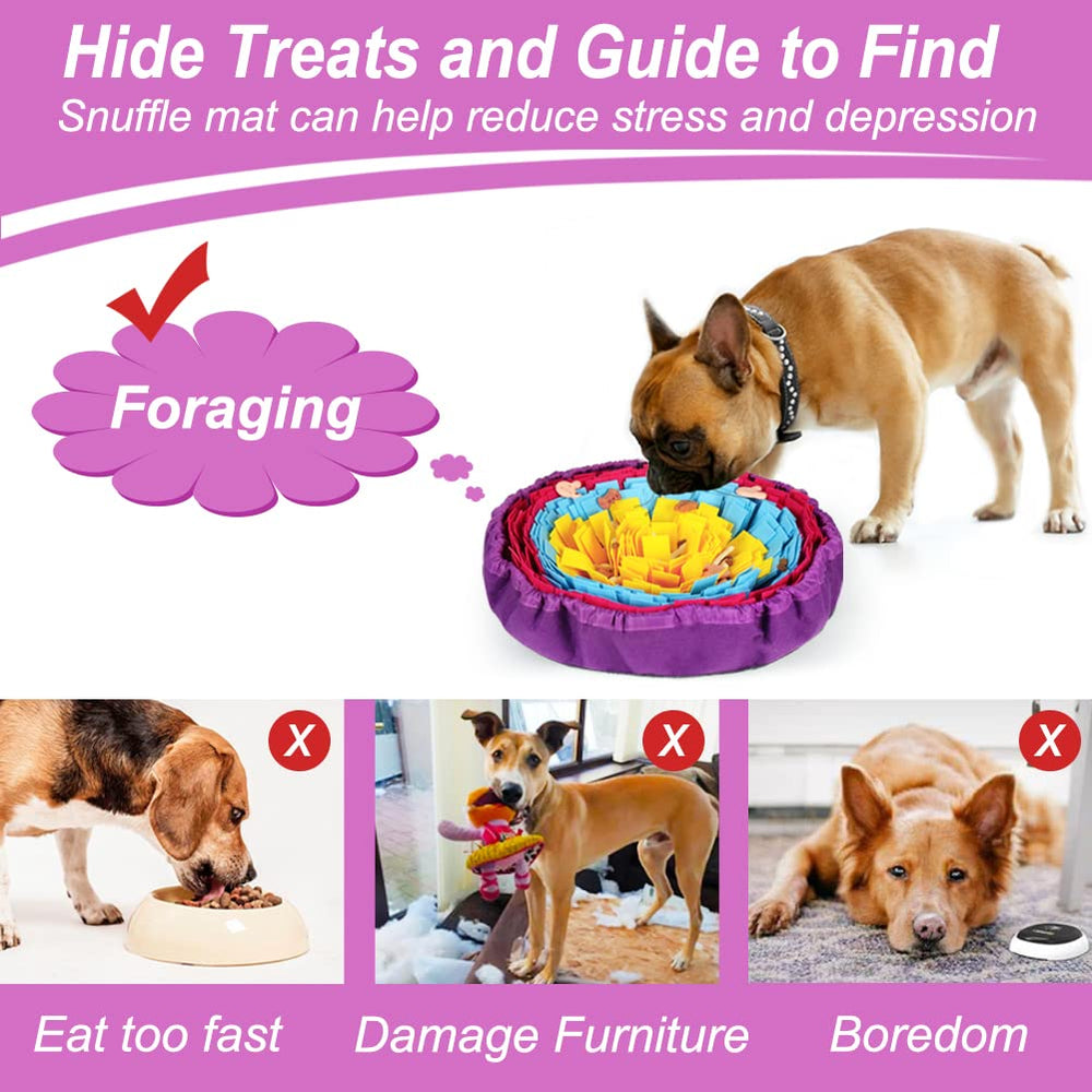 Vivifying Snuffle Mat foraging action promotes mental stimulation through scent work.