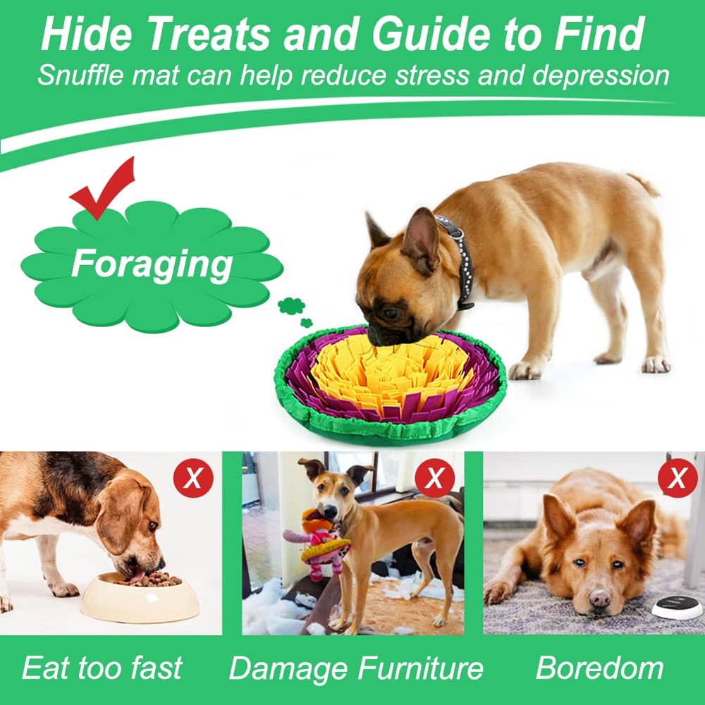Vivifying snuffle mat interactive enrichment in action for bored dogs
