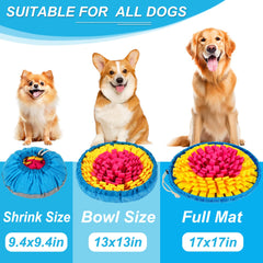Vivifying snuffle mat size 17x17 inches fits a range of dogs for enrichment.